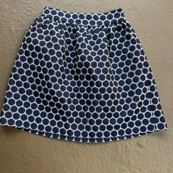 Kate Spade Bubble Skirt Sz 4 Navy Blue & White Lace Lined The Rules With Pockets - Picture 8 of 16